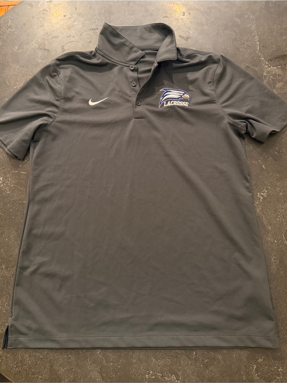Nike Men’s Gray Lacrosse Logo Dri-FIT Polo